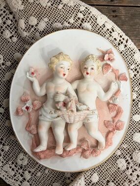 Vintage Andrea by Sadek 3D Cherub Wall Plaque - Made in Japan Model 23/357